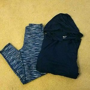 Zella girl leggings and hooded shirt